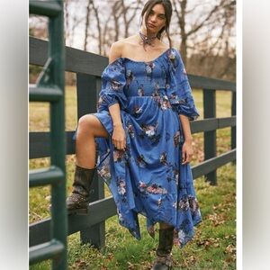 FREE PEOPLE Dutch Blue Combo Dress